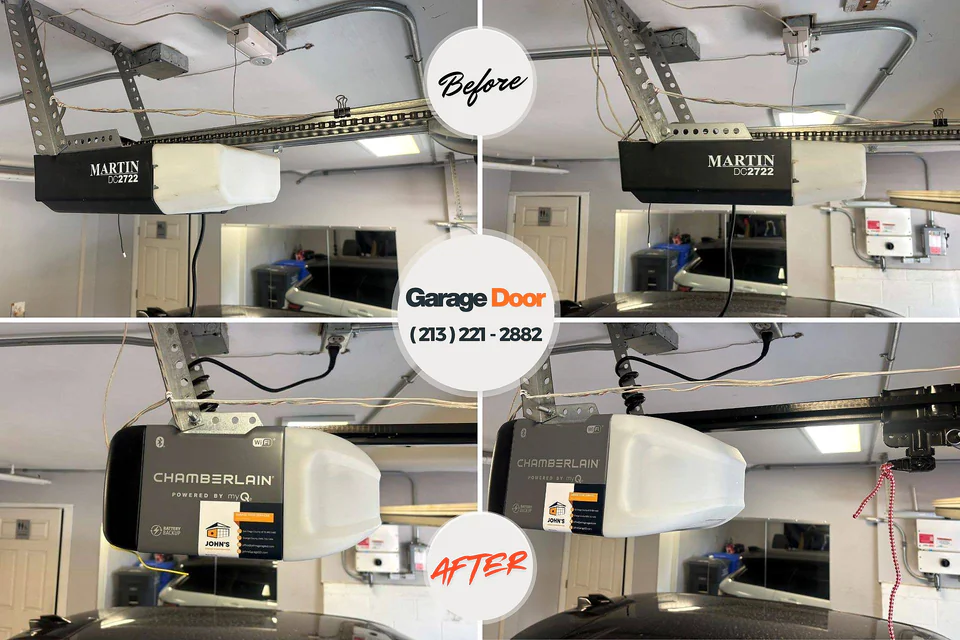 Before and after: garage door repair Gnadenhutten, OH
